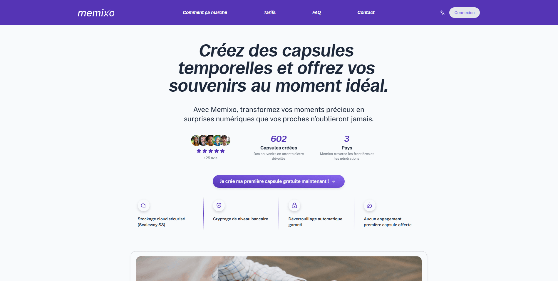 Image du projet Landing Page de Memixo