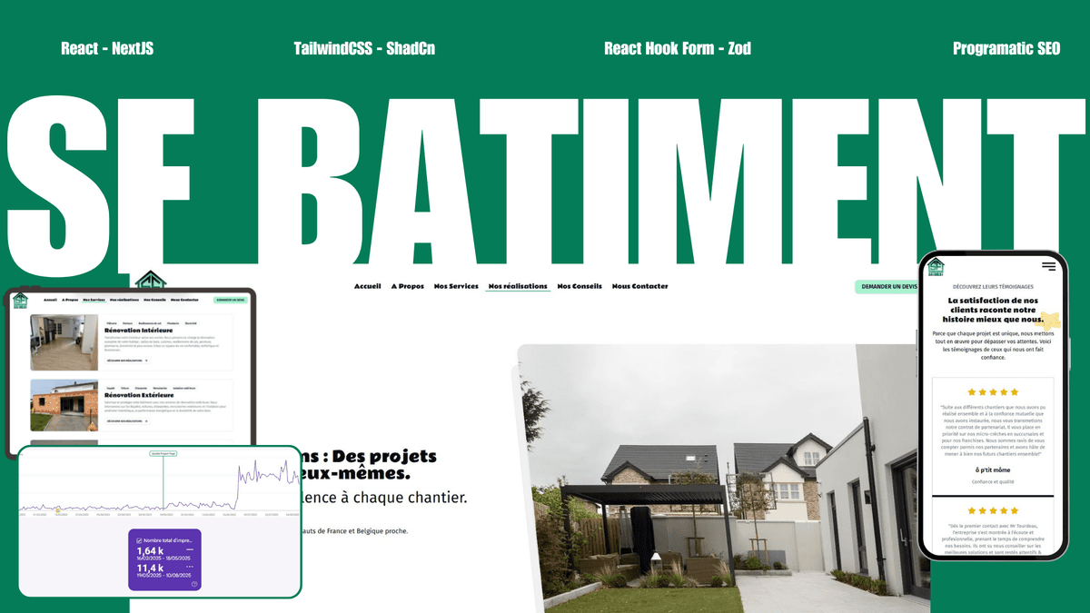 Création de site vitrine pour Sf Batiment à Tourcoing