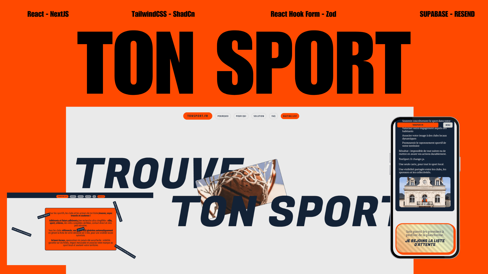 Landing page TonSport.fr clubs sportifs